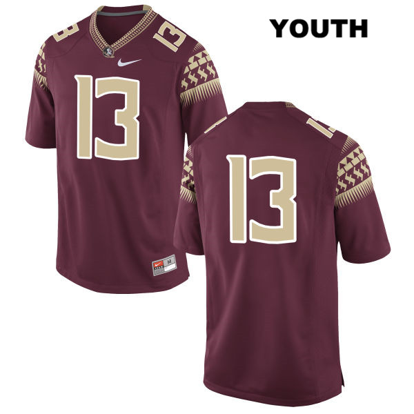 Youth NCAA Nike Florida State Seminoles #13 Joshua Kaindoh College No Name Red Stitched Authentic Football Jersey KJM2069AM